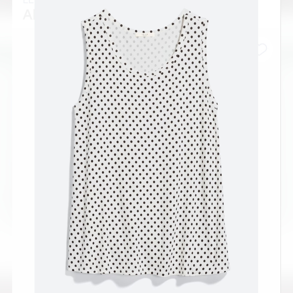 Le Lis Black and White Polka Dot Peplum Knit Top